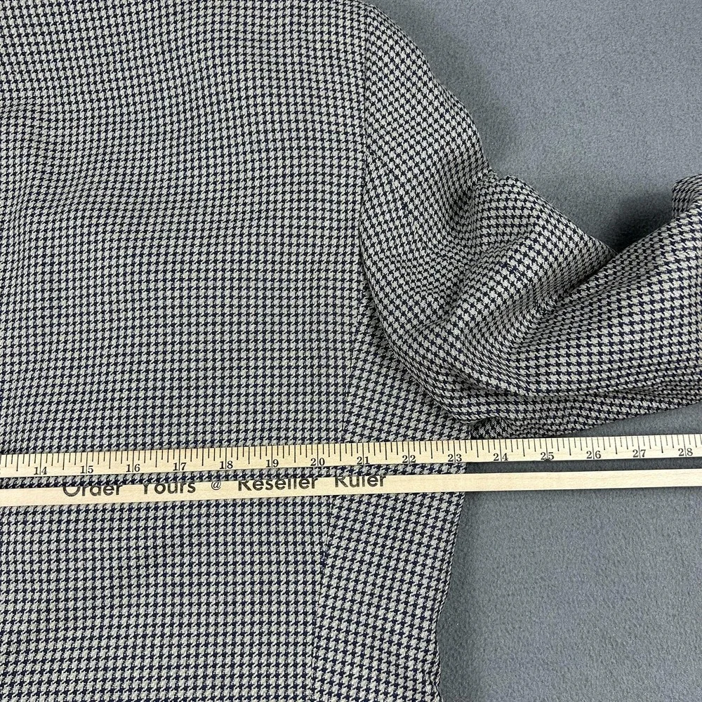 Vintage Burberrys Blazer‎ Mens 46 Navy Gray Houndstooth Sport Coat 2 Button 90s